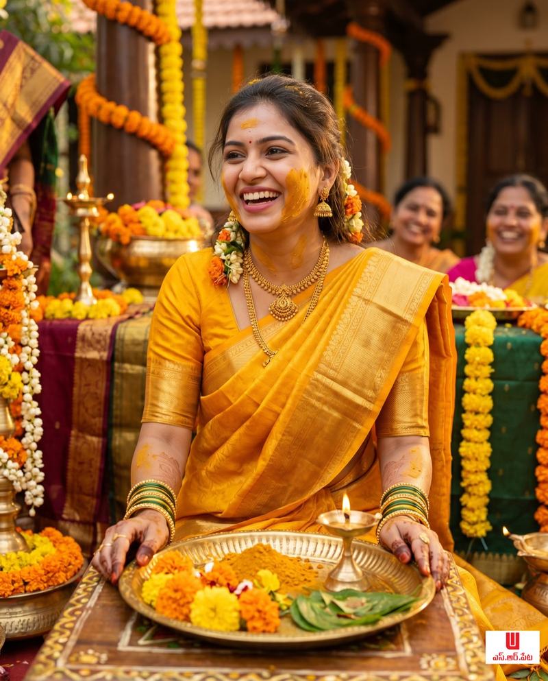 Pasupu and nalugu — Telugu wedding clothing at S.R.PETA, Narsipatnam