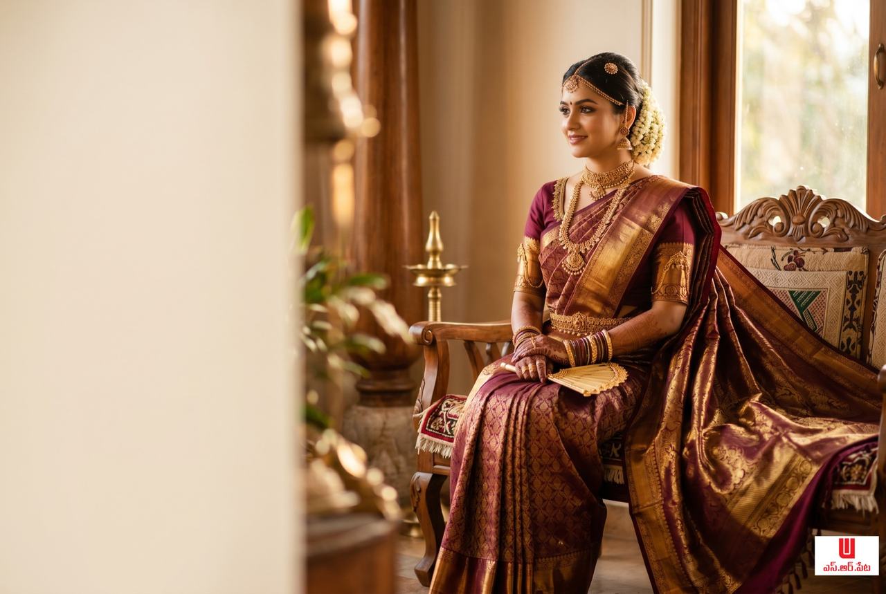 Telugu bridal pattu sarees at S.R.PETA, Narsipatnam